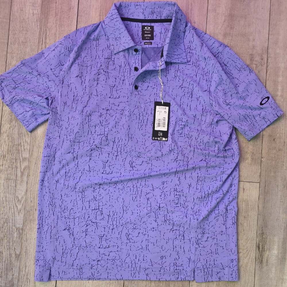 Oakley Lavender Patterned Men's Polo Shirt Size L